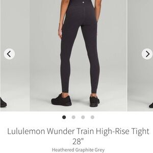lululemon athletica Women's Wunder Train Leggings in Heathered Graphite Grey